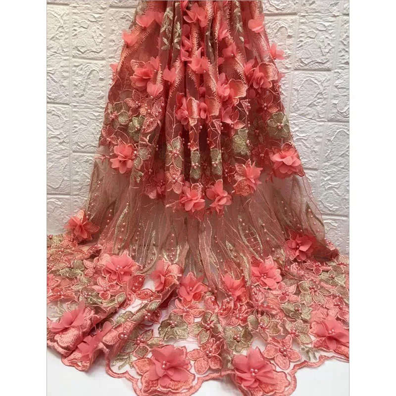 Me-dusa кружевное цветочное Африканское вышитое 3D французское кружевное Новое свадебное платье для выпускного вечера