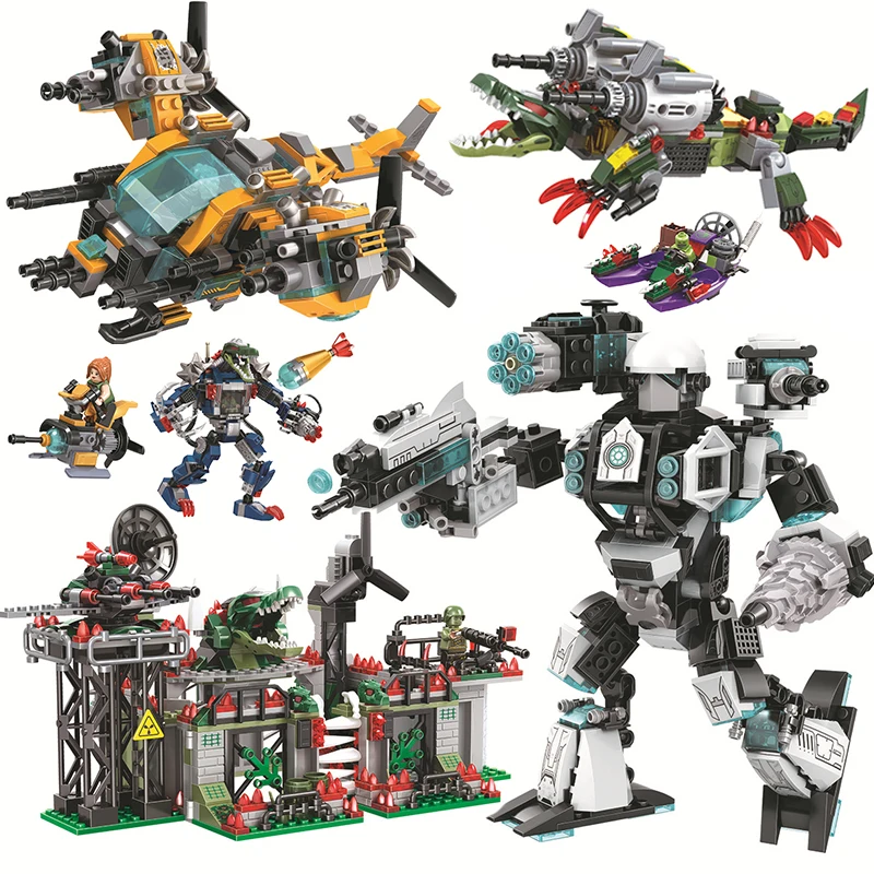 

The Crocodile lords fight Justice Warrior Building Blocks Toy Compatible major brands Technic Figures Bricks Toys For Children