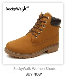 BeckyWalk/обувь; женские зимние ботинки; женские зимние ботильоны; женская теплая плюшевая стелька на шнуровке; Botas Mujer; большие размеры 35-44; WSH2461