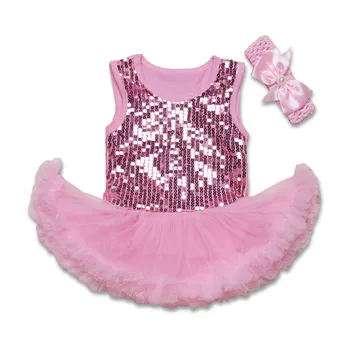 

Kids clothes fashion sequin girls clothes 0-2 year old baby girl dress beautiful baby girl rompers+ headband girl summer clothes