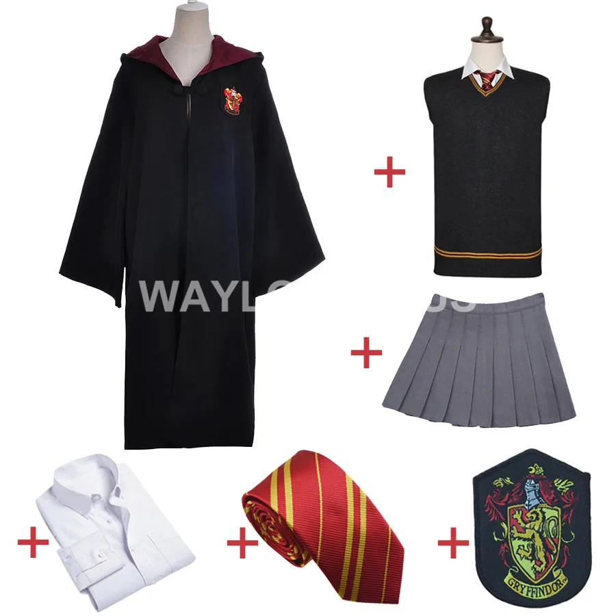 Harry Potter Gryffindor Uniform Hermione Granger Cosplay Costume Adult Version Cotton Halloween Party New Gifts