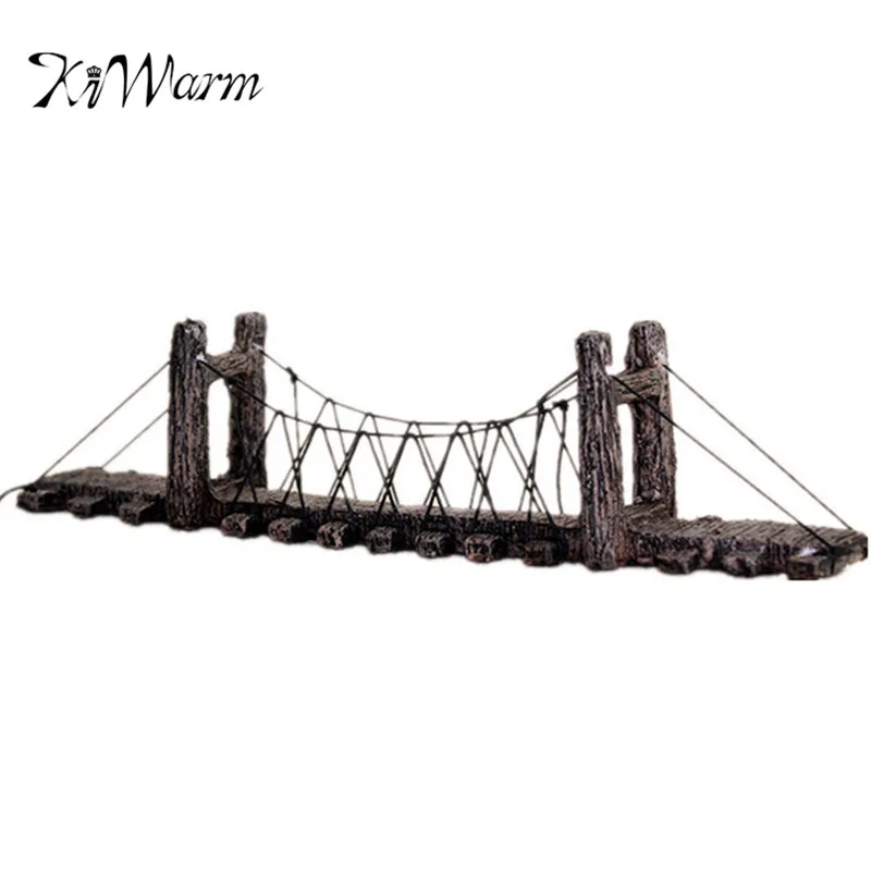 

KiWarm Newest Artificial Mini Aquarium Fish Tank Landscape Decoration Ornament Coral Realistic Bridge Decor