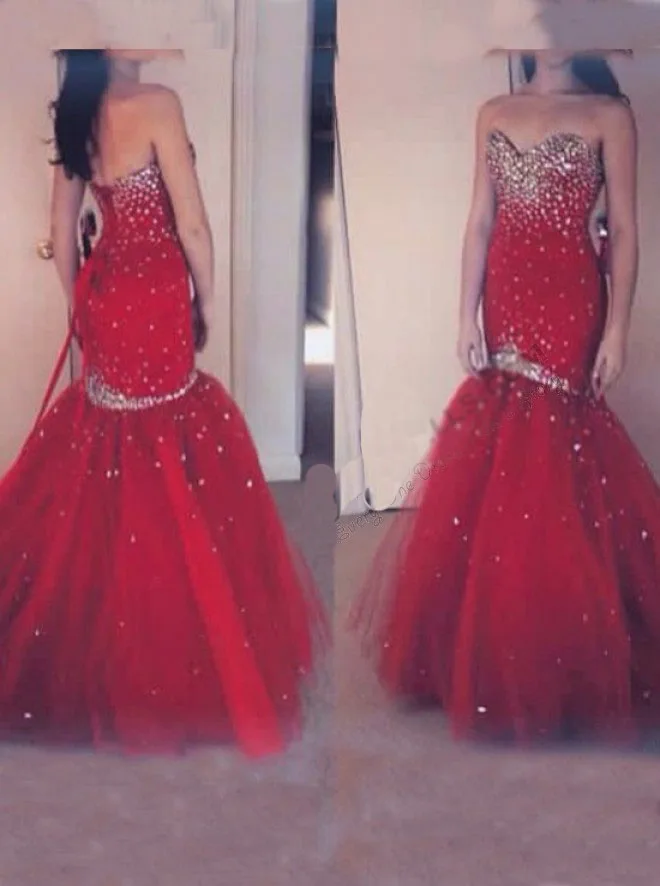 

free shipping strapless sweeheaart red mermaid fishtail prom dresses long vestidos de festa 2017 new styles