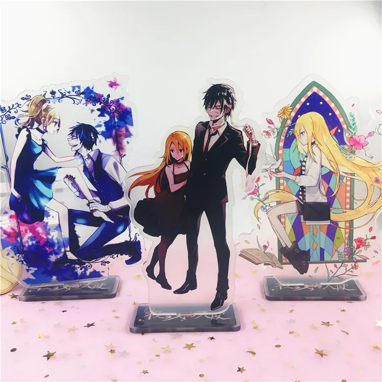 

16cm Anime Angels of Death Keychain Cartoon Figure Satsuriku No Tenshi Foster Rachel Acrylic Pendants Key Ring Decoration