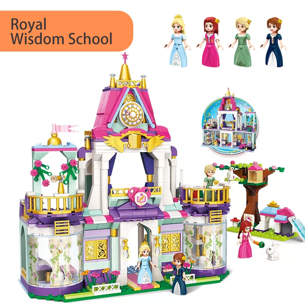 

626pcs 2611 Princess Leah Royal Wisdom School Set Rabbit Minifigs figures Building Blocks Toys For Girls Kids Creative Gifts