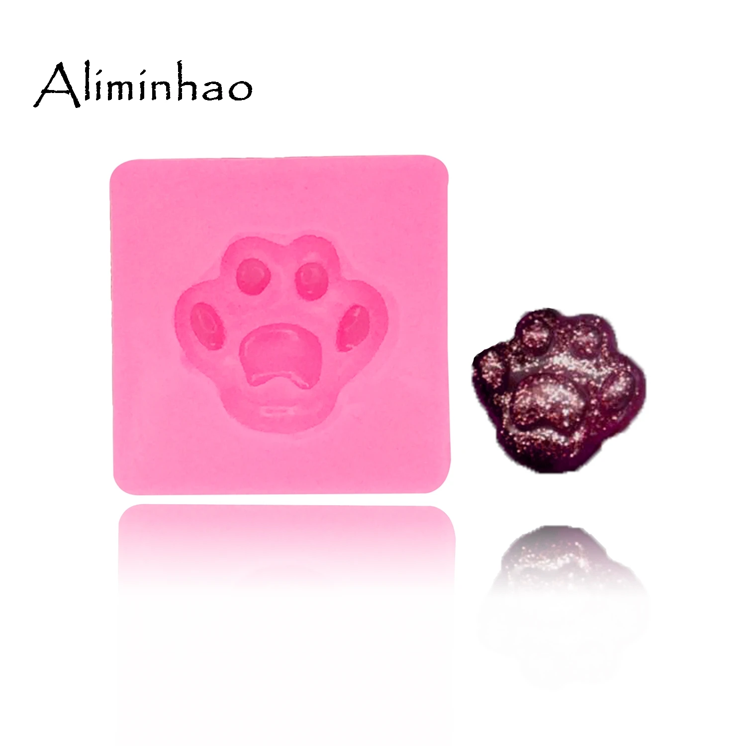 B1407 медведь/собака Лапа форма помадка торт украшения наборы для десерта силиконовая форма для сахарных изделий для кекса для глины DIY шоколадная полимерная форма - Color: Pink