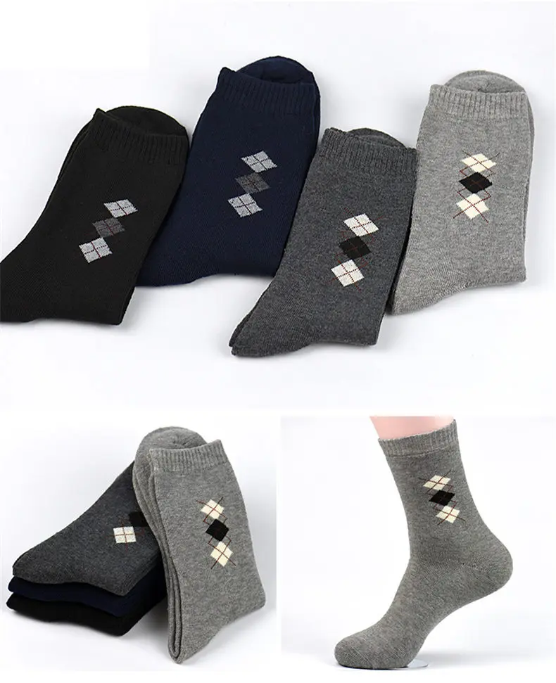 4pairs lot Eur39-44 Socks Men 2018 Winter Thicken Warm Terry socks Male Classic Business Casual Thermal Cotton Spring Crew Socks02