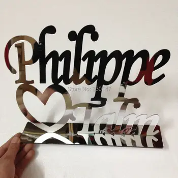 

Double layer TableShow Tchotchkes Mirrored Ornaments Party Personalized Custom Name Boutique Gift and Favors Desktop Decor