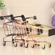 Нордический шик Ins мини корзина для хранения модель корзины из кованого железа супермаркет тележка Vogue Металл розовое золото корзина для хранения