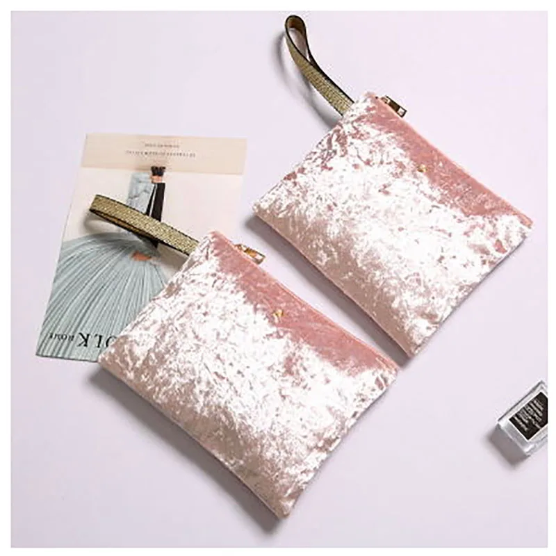 Новая велюровая Сумка-клатч для женщин модная бархатная сумочка вечернее платье клатчи на день женская сумка-конверт наручные сумки - Цвет: Pink Large