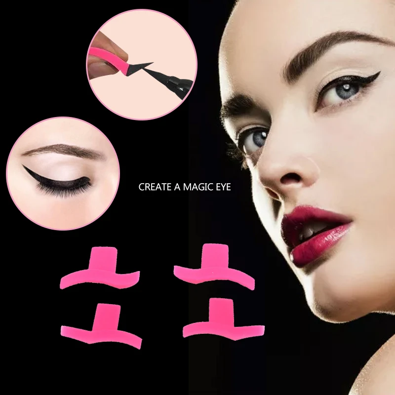 

1 Pair Eyeliner Mold Lazy Silicon Eye Shadow Stamp Crease Liquid Eyeshadow Glittering Lazy Applicator Silicon Stamper Liner Seal