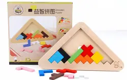 Монтессори игрушка Детские деревянные головоломки Развивающие Игрушечные лошадки Tangram/головоломки Игрушечные лошадки упражнения IQ