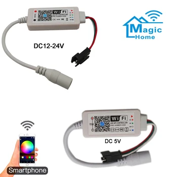 

DC5V DC12-24V Magic Home LED SPI Controller Addressable 2048 Pixel Mini WiFi Controller For WS2811 SK6812 WS2812B LED Strip