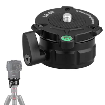 

69mm Speedy Adjustable Leveling Base Panning Level with Offset Bubble Level for All Tripods with 1/4" 3/8" Thread
