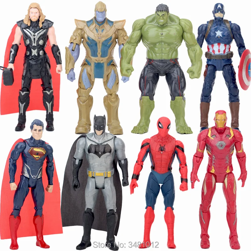 Мстители 3 Бесконечная война танос Железный человек Тора, Халка Бэтмен Фигурки Капитан Америка Человек-паук Фигурки Куклы для детей игрушки
