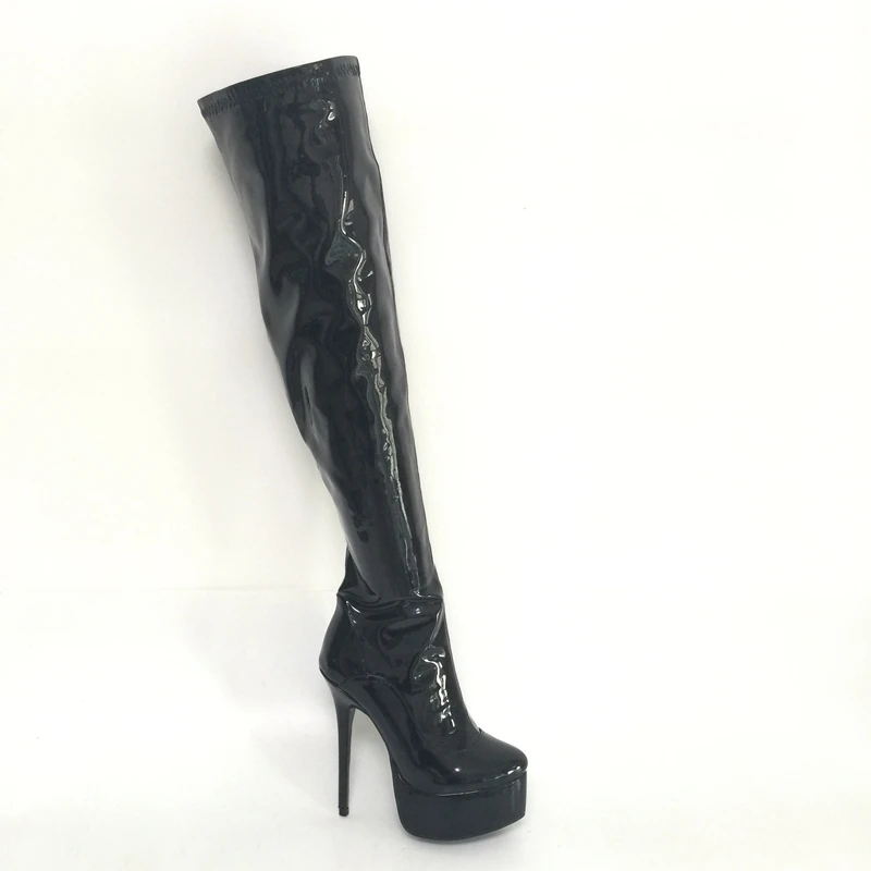 knee high boots shiny