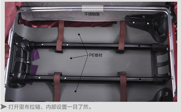 ZYJ Fabric Business Travel Airplane Rolling Luggages Men Women Suitcase Clothing Carry On Trolley Soft Luggage (27)