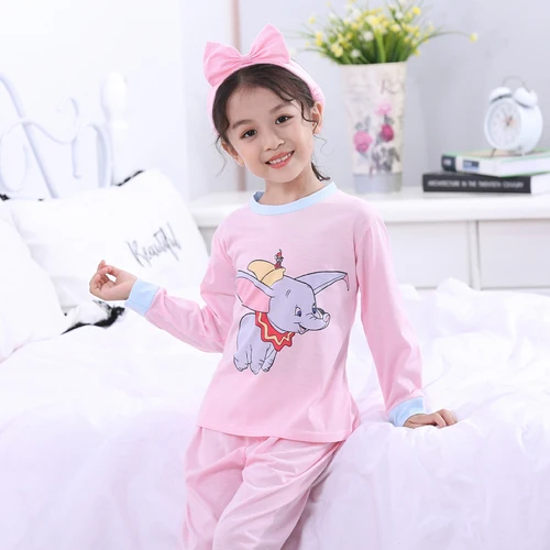 Autum Cartoon Pijamas Suit for Children Long Sleeve Girls Sleepwear Set Pink Princess Homewear Kids Long Tops+pants Pajamas Set - Цвет: CTsuishu fenfeixiang