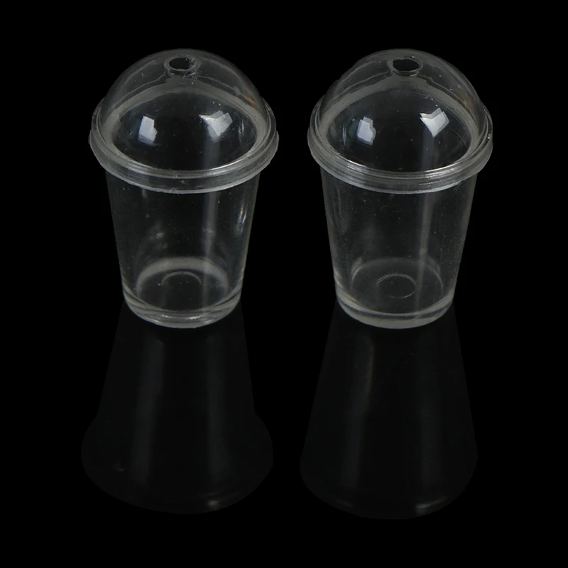 

Mini Milk tea bottle wine cups furniture toy 1:12 dollhouse miniature 2 pieces match for families collectible Gift