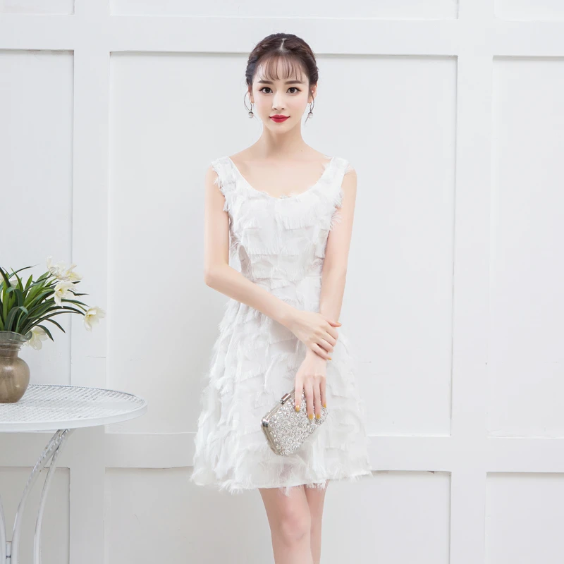 knee length white cocktail dress