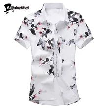 Горячая Распродажа новые летние мужские большие размеры модные крутые пляжные рубашки с короткими рукавами ДЕШЕВАЯ рубашка с принтом летние с цветочным принтом la