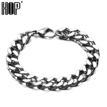В стиле «хип 316L Нержавеющая сталь толстая цепь Браслеты для Для мужчин цвета: золотистый, серебристый Прямая ювелирные изделия кубинский Браслет 8,6 дюймов(22 см) в подарок