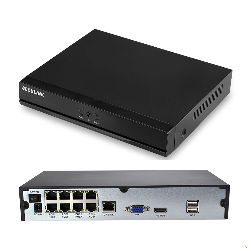 Seculink 4CH 8CH PoE NVR 1080P ONVIF сетевой видеорегистратор H.265 сжатие Обнаружение движения XMeye