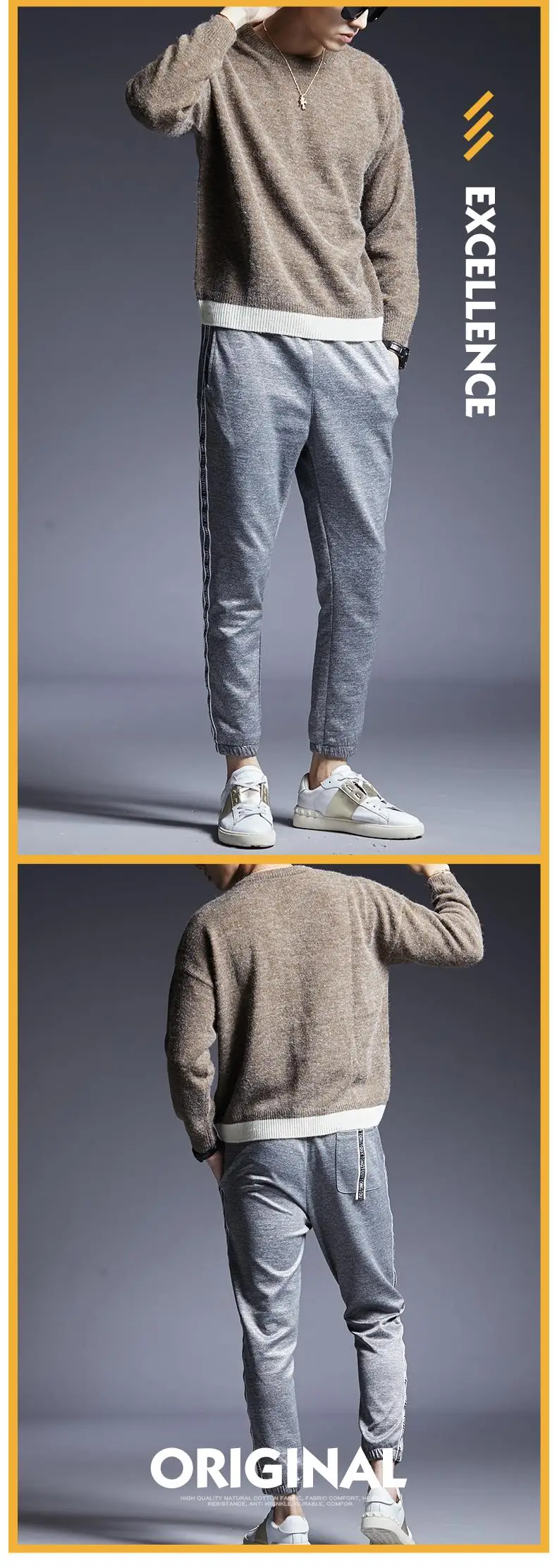 2019 новый модный брендовый свитер для мужчин s пуловер сплошной цвет Slim Fit Джемперы вязаный теплый зимний Корейский стиль повседневная