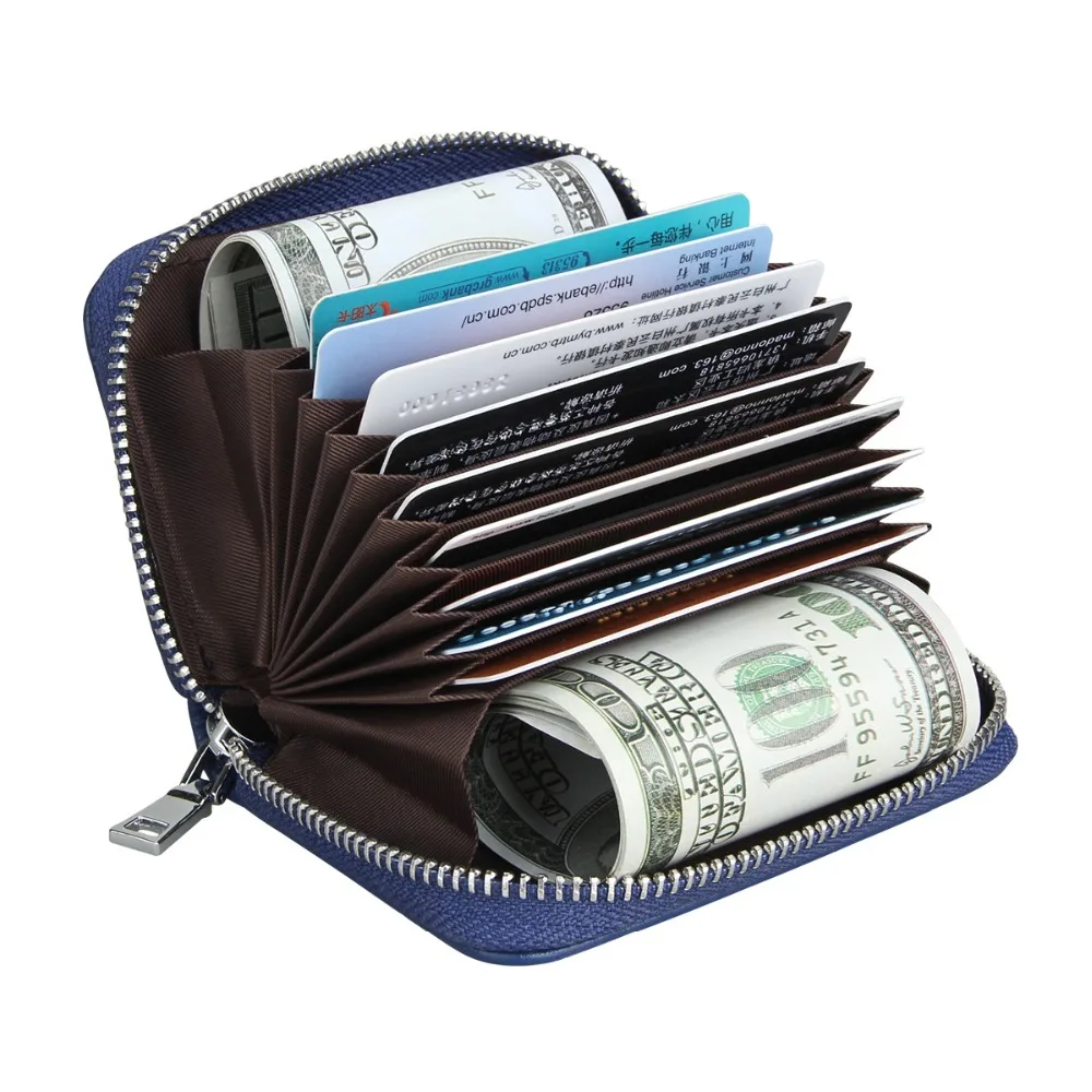 

Mini Women Coin Purse Cowhide Leather Casual Card Wallet RFID Blocking Bank Card Case Safe Card Purse Pocket Card Holders