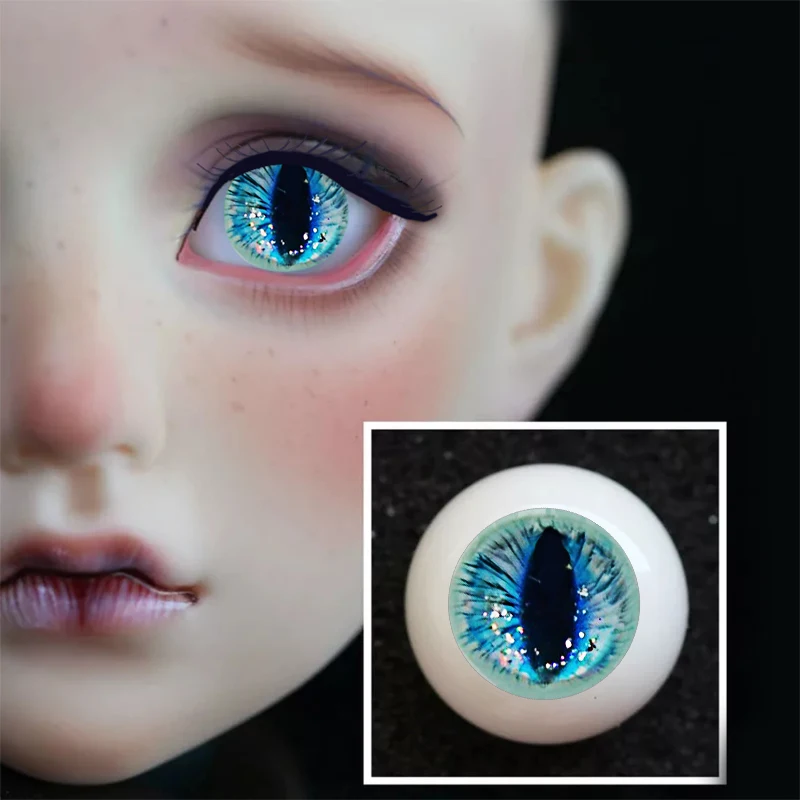 14 мм bjd глаз синий Кот кукла чудовище глаза Bjd глаза для BJD куклы игрушки sd глазного яблока для 1/3 1/4 1/6 8 мм 16 мм 18 мм 20 мм акриловые глаза