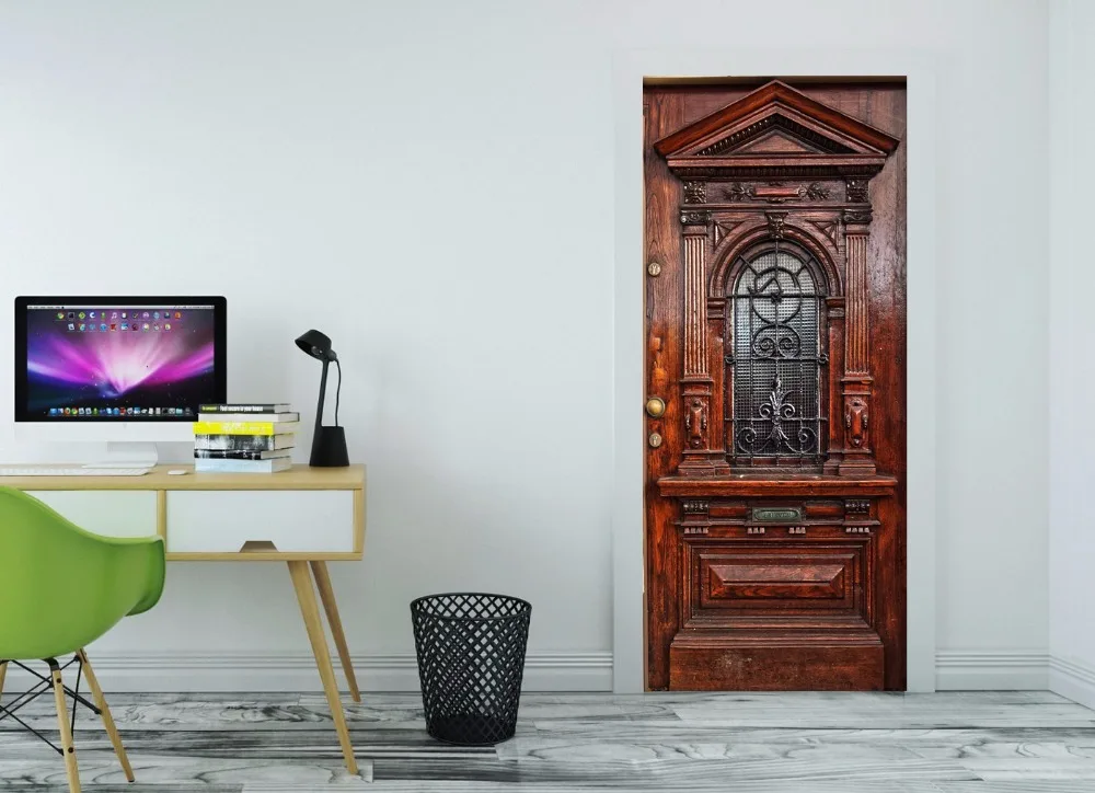 

3D Luxury Wooden Door Mural Wallpaper mural Wall Print Decal Wall Deco Wall Mural Photo self adhesive door wrap