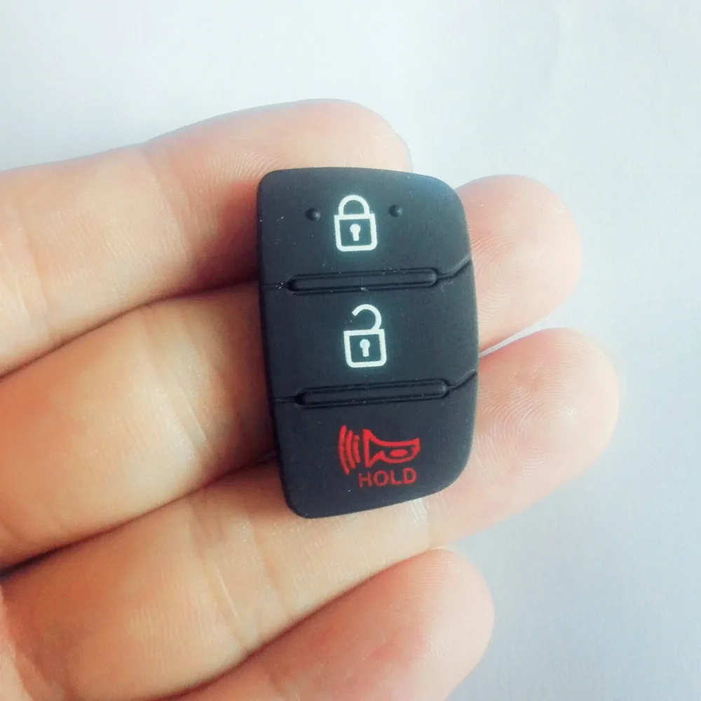 

50 pcs/lot Replacement rubber key button pad For Hyundai 3 button remote key shell For KIA remote key blank