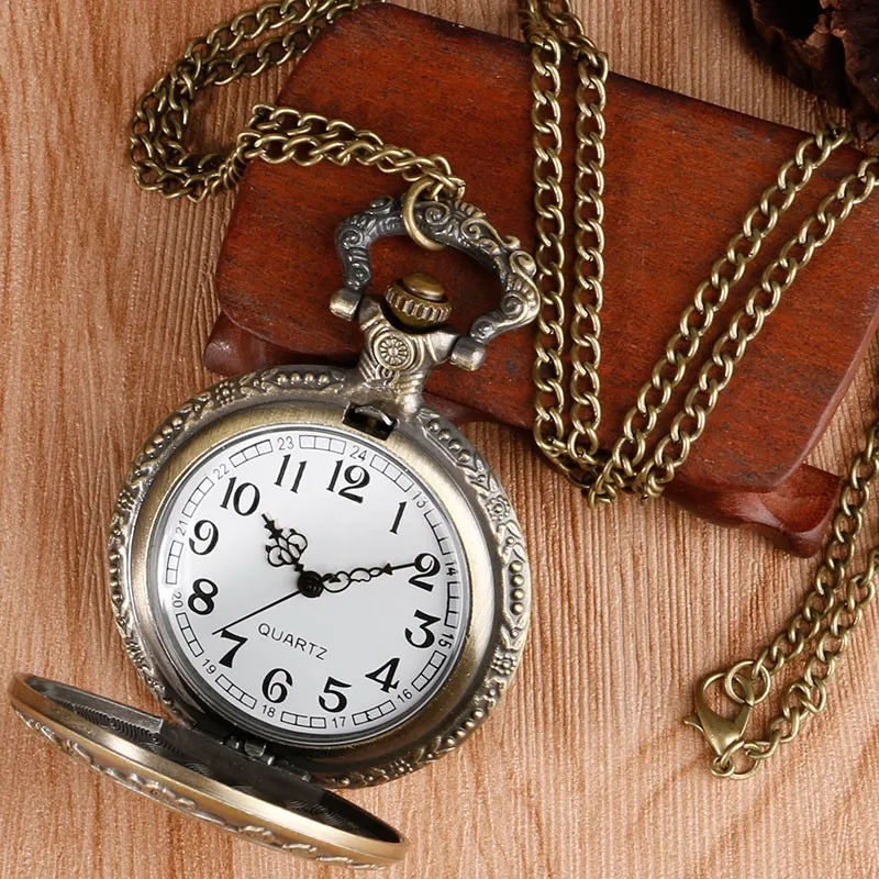 Alice no País das Maravilhas Tema Bronze Quartz Pocket Watch, Vintage Fob Relógios, Retro, Natal e Aniversário Presente, Nova Chegada