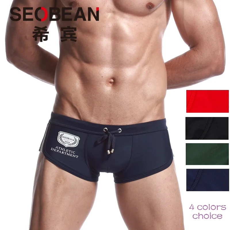 

2019 Brand Hot Sexy Boxer Men Swimwear Breathable Shorts Waist Swim pants Pouch Beach Cueca Male Panties Shorts Underwater beach
