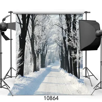 

SJOLOON Winter photography backdrops snow forest photography background filed photograph backdrop for photo studio vinyl props