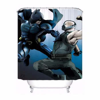 

Custom Batman Superman Bathroom Acceptable Shower Curtain Polyester Fabric Bathroom Curtain #180318-37-1