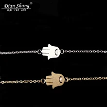 Dianshangkaituozhe модные цвета: золотистый, Серебристый браслет Для мужчин Jewelry Нержавеющая сталь Хамса рук сглаза цепи Браслеты для Для женщин