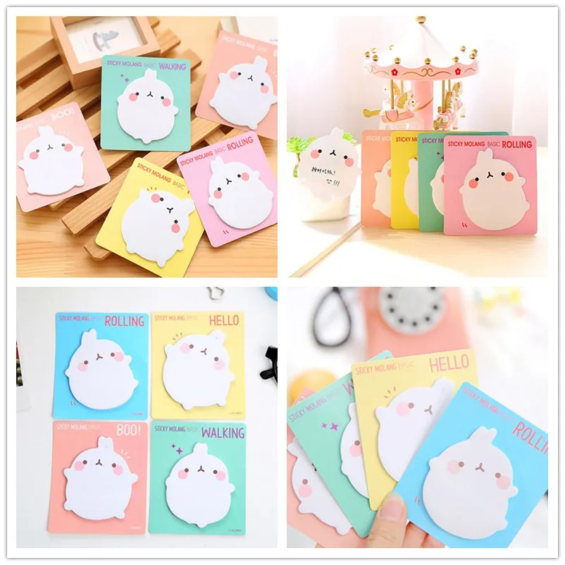 

Cute Animals Rabbit Self-Adhesive Memo Pad Sticker Label Note Paper Stickers Korean Stationery 8*9.5mm