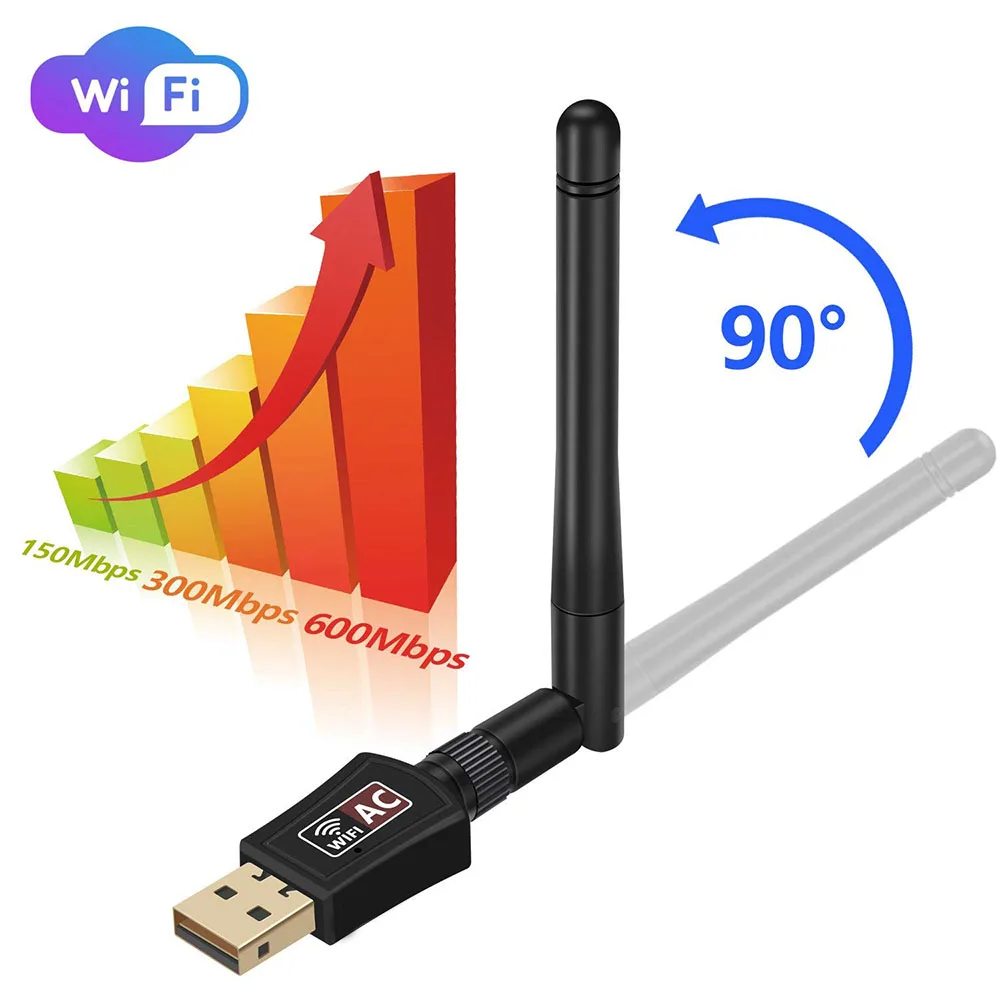 Беспроводной Wi Fi USB адаптер переменного тока 600 м двухдиапазонный беспроводной usb