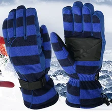 Мужские лыжные печатные полосатые перчатки Сноуборд мотоциклетные перчатки зимние лыжные перчатки, защита от ветра зимние перчатки унисекс