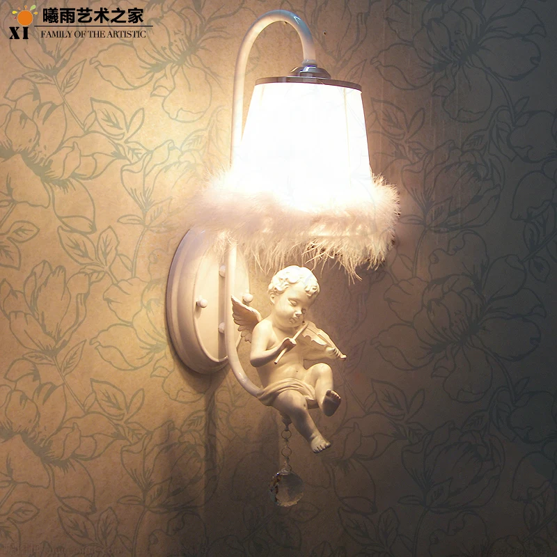 

Nordic style romantic American modern bedside bedroom living room on the balcony of the violin Angel wall lamp