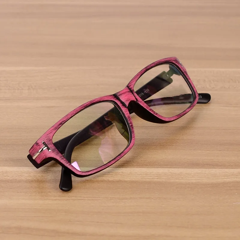 

Classic small box student glasses simple imitation wood grain retro flat mirror can be equipped with myopia glasses frame.