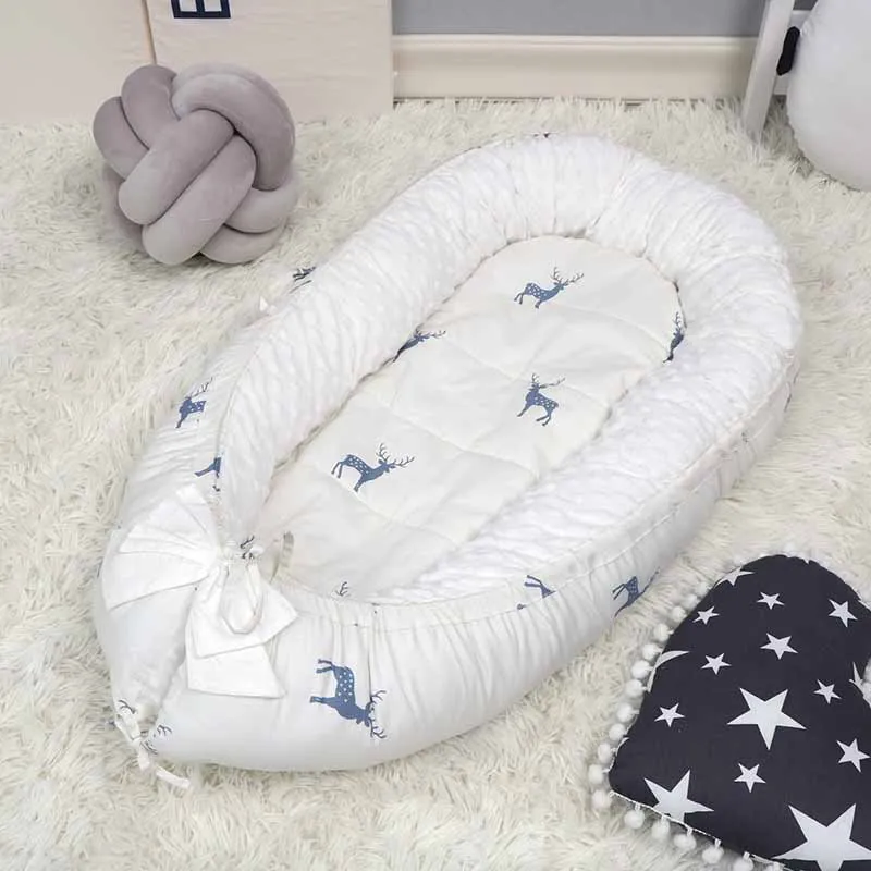 Портативное детское гнездо кровать манеж кроватка путешествия кроватки для новорожденных спальная Подушка Овальный матрас Bebe