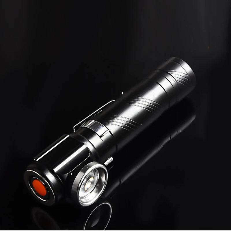 AIMIHUO Powerful T6 LED Flashlight Telescopic Zoom Pen Flashlight LED Camping Waterproof USB Rechargeable Torch Lamp With Magnet (2)