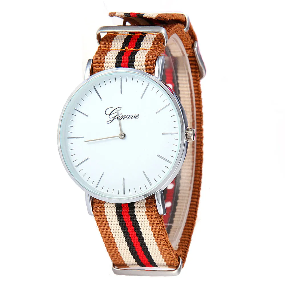 Простой модный дизайн Geneva бренд повседневные часы для женщин и мужчин тонкий циферблат сиамские Красочные Холст Группа Аналоговые кварцевые наручные часы#77