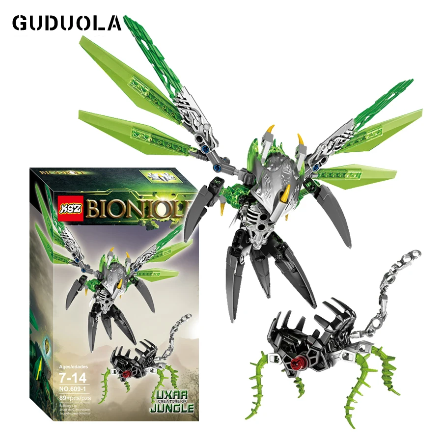 Guduola BIONICLE 89pcs Uxar Creature of Jungle 609-1 Building Block toys Compatible BIONICLE best gift for boy