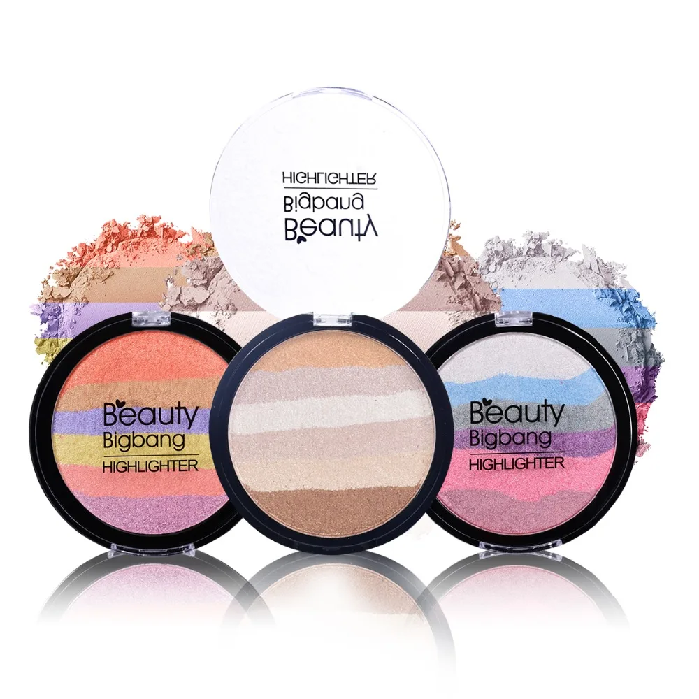 

18g 6Color Rainbow Eyeshadow Highlighter Powder Bronzer Makeup Pallete maquillage yeux eyeshadow pallete Soft Mineral Eye Shadow