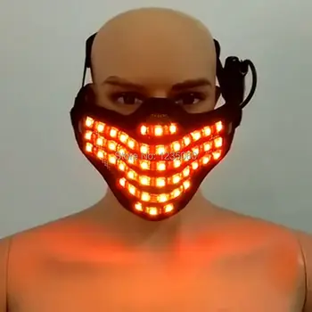 

Masquerade Colorful LED mask stage performance color changing party luminous mask, DJ laser show equipment Halloween accessories