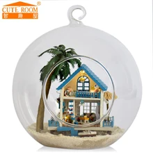 Дома украшения для творчества Кукольный дом деревянный кукольные домики миниатюрный DIY кукольная мебель комплект номер светодио дный огни подарок B02