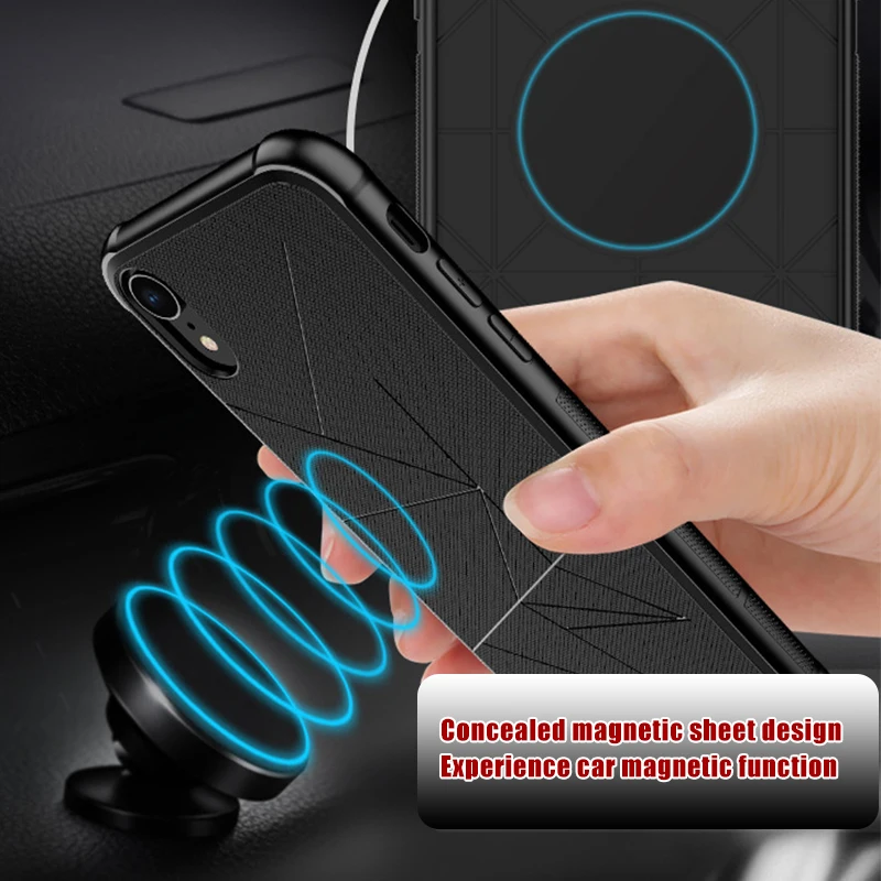 

Magnetic Phone Case for iPhone Xr Xs Xs Max 7 8 Plus Case silicone Geometic Magnet Car Holder Case for iPhone 8 6 6S Plus X 10